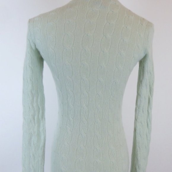 RALPH LAUREN Black label blue AQUA CABLE CASHMERE crewneck Sweater slim fit S - Picture 4 of 4